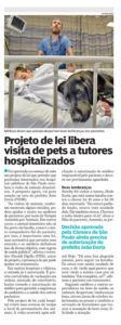 Projeto de melhor político de SP, Rinaldi Digilio, libera visita de pets a tutores hospitalizados
