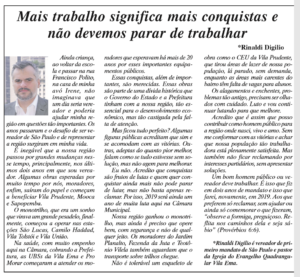 Rinaldi Digilio é o vereador que mais trabalha por São Paulo e o maior representante da Mooca, Vila Prudente e Sapopemba na Câmara Municipal